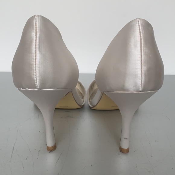 RSVP Satin Open Toe Pump with Rhinstones - Picture 5 of 6